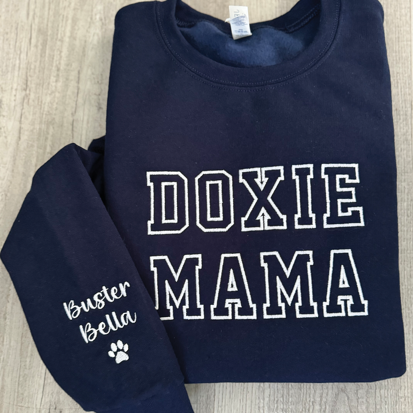 Embroidered Doxie Mama Crewneck Sweatshirt